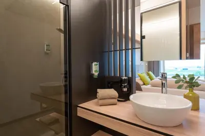 Ein Badezimmer in der Unterkunft eee Hotel Eberstalzell