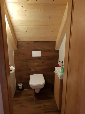 Ein Badezimmer in der Unterkunft Premiumalmhütte Wiedhupf