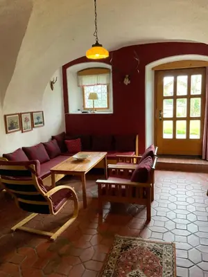 Ein Sitzbereich in der Unterkunft Steiner Stammhaus