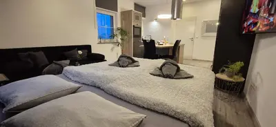 Ein Bett oder Betten in einem Zimmer der Unterkunft Steinershausen