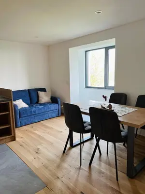 Ein Sitzbereich in der Unterkunft Grünberg Apartments