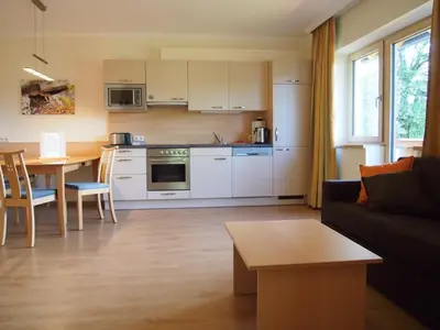 Küche/Küchenzeile in der Unterkunft Appartements Wiesbach