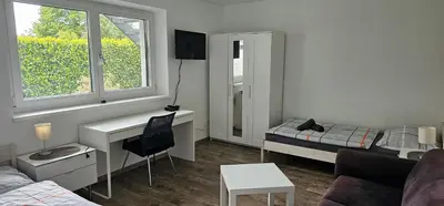 Ein Sitzbereich in der Unterkunft peter@home