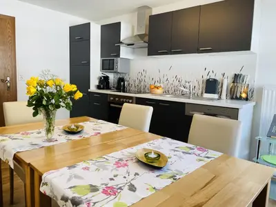 Küche/Küchenzeile in der Unterkunft Bergluft Appartement - Haus Lerchegger