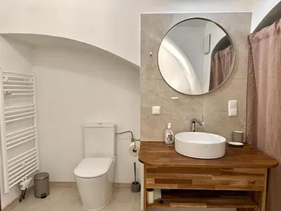 Ein Badezimmer in der Unterkunft Altes Salzgewölbe Badgasse