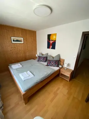 Ein Bett oder Betten in einem Zimmer der Unterkunft Gemütliches Haus in Seewalchen am Attersee