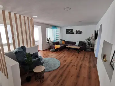 Ein Sitzbereich in der Unterkunft Appartement Sonnenrot