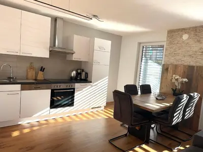 Küche/Küchenzeile in der Unterkunft Alpin Apartments