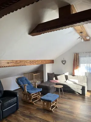 Ein Sitzbereich in der Unterkunft Ferienhaus Wimmer