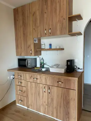 Küche/Küchenzeile in der Unterkunft Aquamarin Studio 209