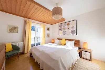 Ein Bett oder Betten in einem Zimmer der Unterkunft Haus Frey