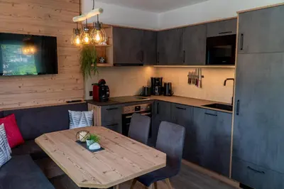 Küche/Küchenzeile in der Unterkunft Appartement Höll