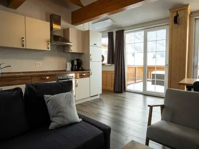 Küche/Küchenzeile in der Unterkunft Modern apartment right next to the ski lift