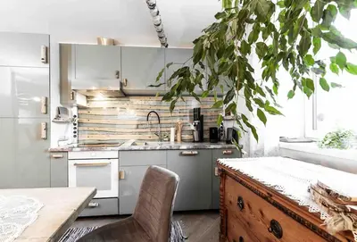 Küche/Küchenzeile in der Unterkunft Birken Suite