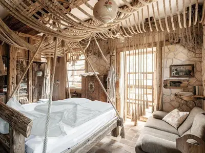 Ein Bett oder Betten in einem Zimmer der Unterkunft Romantik-Suite - Nationalpark Kalkalpen