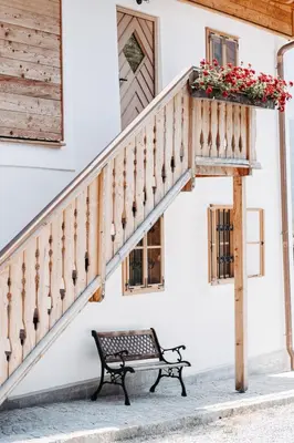 Ein Balkon oder eine Terrasse in der Unterkunft Speckleitengut