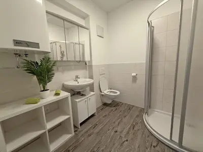 Ein Badezimmer in der Unterkunft Ferienwohnung in Seenähe!