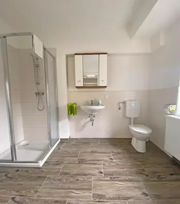 Ein Badezimmer in der Unterkunft Ferienwohnung in Seenähe!