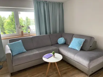 Ein Sitzbereich in der Unterkunft Blaue Lagune