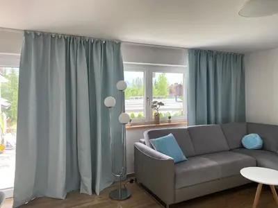 Ein Sitzbereich in der Unterkunft Blaue Lagune
