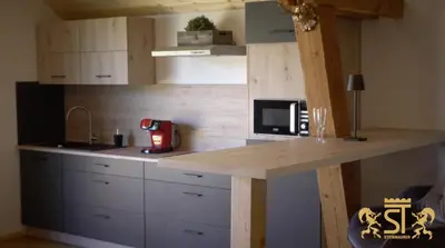 Küche/Küchenzeile in der Unterkunft Chalet Münsterstadl