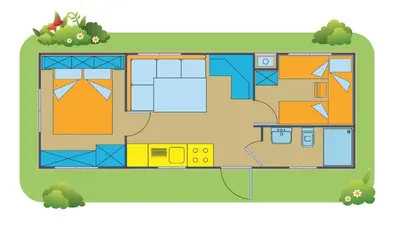 Grundriss der Unterkunft Happy Camp Mobile Homes in Camping Bella Austria