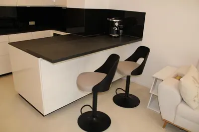 Küche/Küchenzeile in der Unterkunft Wohnung am Traunsee