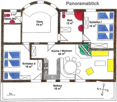 Grundriss der Unterkunft Ferienwohnung Hans Ebner