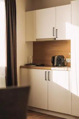 Küche/Küchenzeile in der Unterkunft MANGGEI-BAU Appartements und Studios
