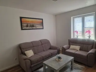 Ein Sitzbereich in der Unterkunft Apartment Emma