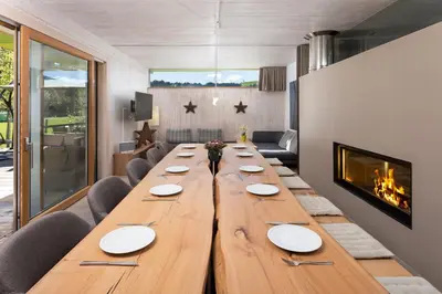 Ein Sitzbereich in der Unterkunft Designferienhaus Altenmarkt Zauchensee