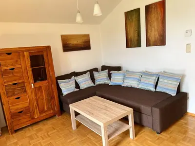 Ein Sitzbereich in der Unterkunft Ferienwohnung zum Entspannen