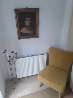 Ein Sitzbereich in der Unterkunft Wohnung Rudolf