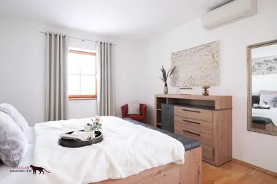 Ein Bett oder Betten in einem Zimmer der Unterkunft Naturtalente Berghaus - Apartment 4