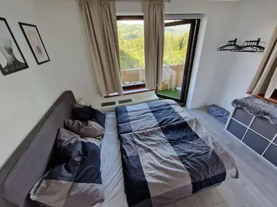 Ein Bett oder Betten in einem Zimmer der Unterkunft Appartement 214 in Bad Goisern