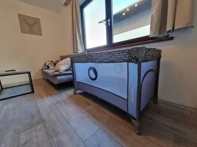 Ein Sitzbereich in der Unterkunft Appartement 214 in Bad Goisern