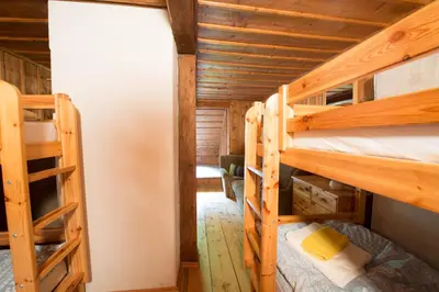 Ein Bett oder Betten in einem Zimmer der Unterkunft Waldhaus Ahornau Chalet