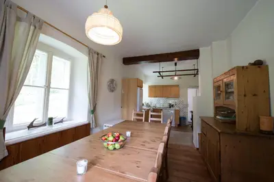 Küche/Küchenzeile in der Unterkunft Waldhaus Ahornau Chalet