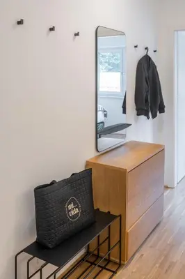 Ein Sitzbereich in der Unterkunft Apartment Panoramahirsch