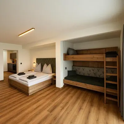 Ein Bett oder Betten in einem Zimmer der Unterkunft Mountain Home Alpendorf