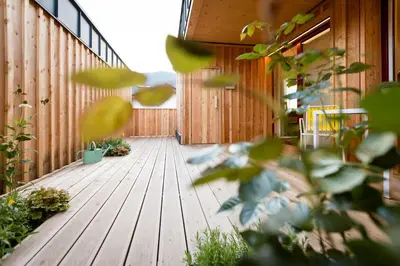 Ein Garten an der Unterkunft Stadtfüchse plus Sauna