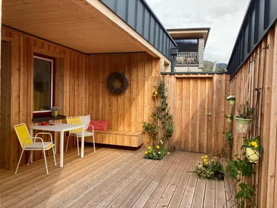 Ein Balkon oder eine Terrasse in der Unterkunft Stadtfüchse plus Sauna