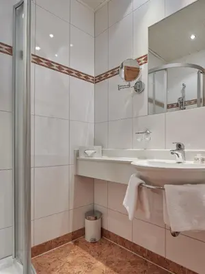 Ein Badezimmer in der Unterkunft Frühstückspension Klockhof