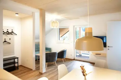 Ein Sitzbereich in der Unterkunft Moosaik Appartements