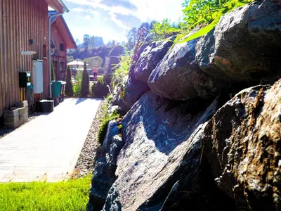 Ein allgemeiner Bergblick oder ein Berglick von des Chalets aus