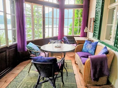 Ein Sitzbereich in der Unterkunft Villa Helena