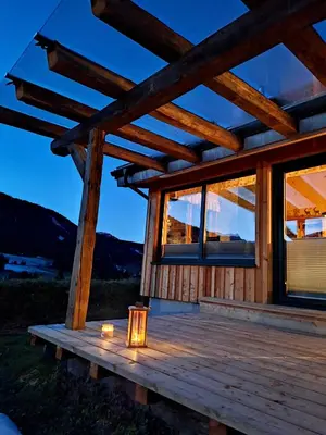 Ein Balkon oder eine Terrasse in der Unterkunft Ferienhaus Messner