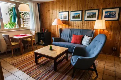 Ein Sitzbereich in der Unterkunft Landhaus Lamm