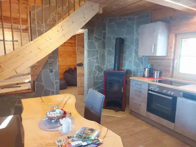 Küche/Küchenzeile in der Unterkunft Chalet Troadkasten Biohof Kreilgut