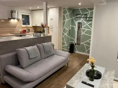 Ein Sitzbereich in der Unterkunft FarawayHomes Studio St Wolfgang #9